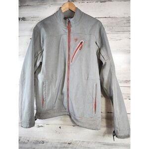 Ariat Softshell Jacket Mens Medium Gray Red Zip‎ Up Performance Western